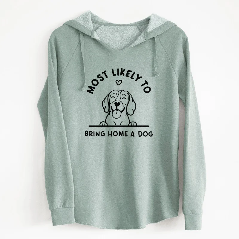 Most Likely to Bring Home a Dog - Beagle - Cali Wave Hooded Sweatshirt Hoodie with Bell Sleeves Flared Feminine