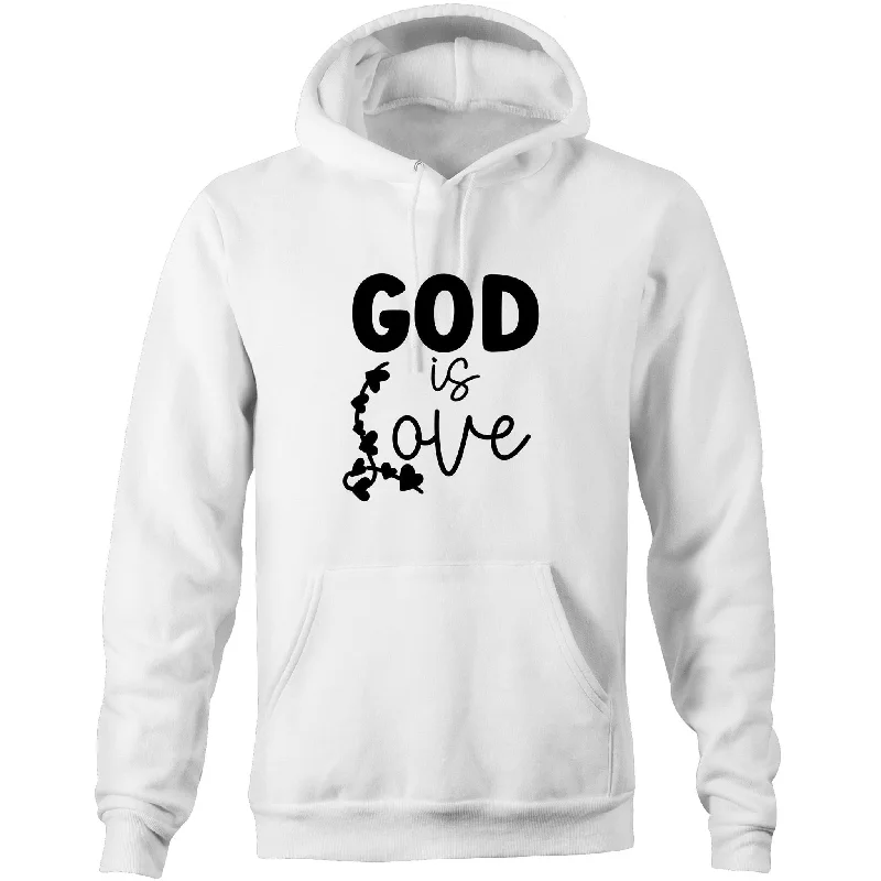 God is Love Pocket Hoodie Sweatshirt Hoodie with Side Slits Relaxed Casual