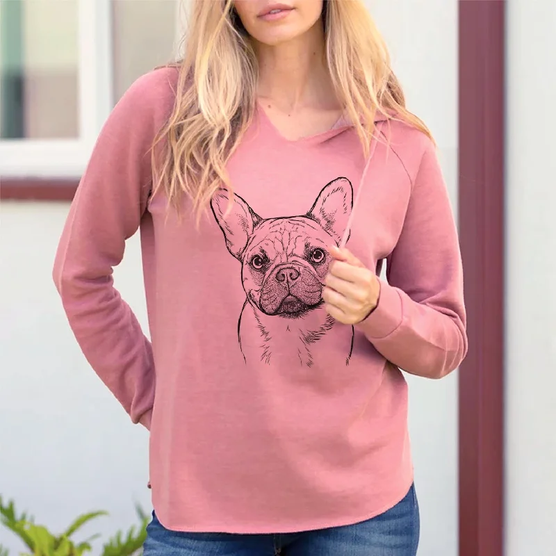 Chew Chew the French Bulldog - Cali Wave Hooded Sweatshirt Hoodie with Elastic Waist Stretchable Comfortable