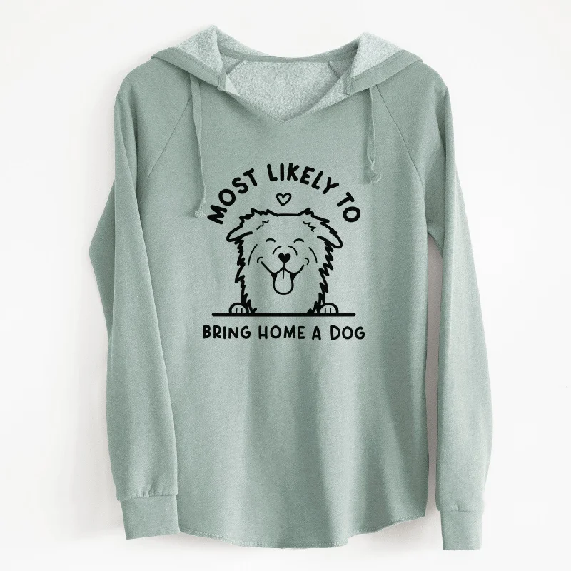 Most Likely to Bring Home a Dog - Aussie - Cali Wave Hooded Sweatshirt Hoodie with V-Neck Classic Versatile