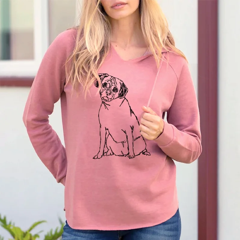 Doodled Puggle - Cali Wave Hooded Sweatshirt Hoodie Jacket Zipper Layering