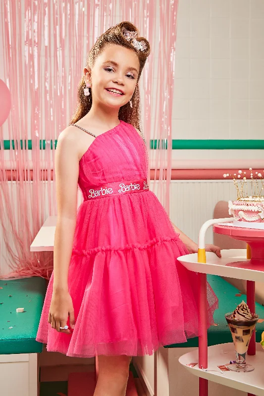 Barbie One Shoulder Party Dress Tunics Designer luxury