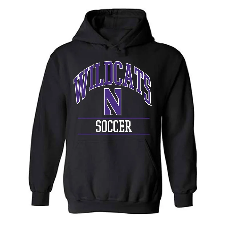 Northwestern - NCAA Women's Soccer : Maddie Finnerty - Classic Shersey Hooded Sweatshirt Hoodie with Back Slit Movement Comfort