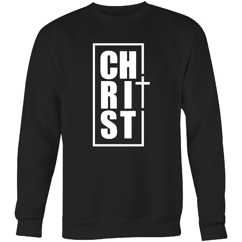 Christ Cross Crew Sweatshirt Hoodie with Hem Patch Decorative Personalized