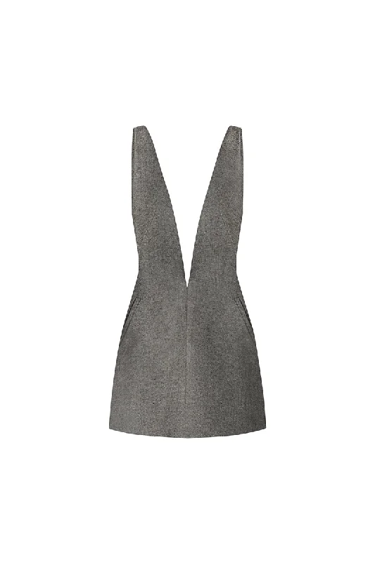 V-NECK TWEED DRESS Tunics Running lightweight