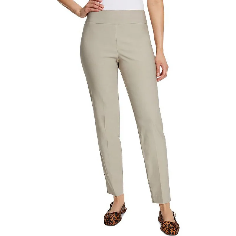 Womens Solid Mid Rise Ankle Pants Formal Dress Pants