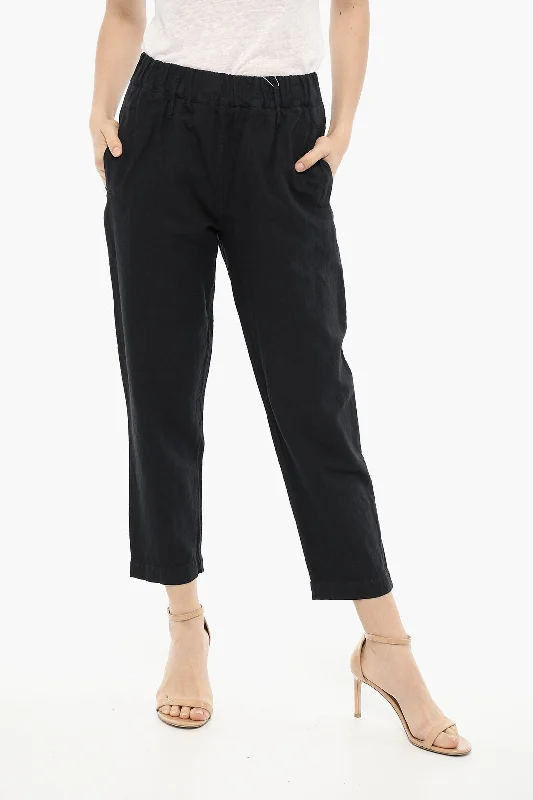 Woolrich Cotton And Linen Pants with Drawstring Waist Comfortable Jogger Trousers