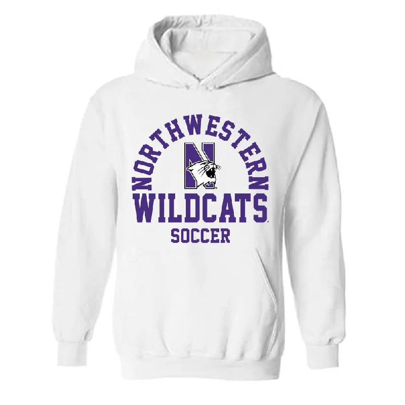 Northwestern - NCAA Women's Soccer : Maddie Finnerty - Classic Shersey Hooded Sweatshirt Hoodie with Double Zipper Versatile Adjustable