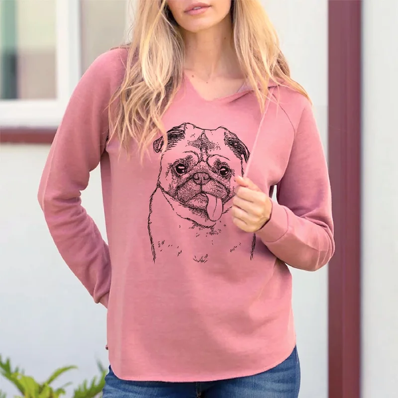 Rosie the Pug - Cali Wave Hooded Sweatshirt Hoodie with Metallic Shiny Futuristic