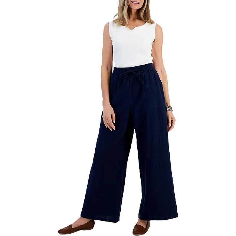 Womens Pocket Gauze Palazzo Pants Comfortable Maternity Pants