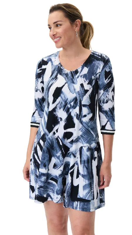 A-Line Patterned Stretch Dress. Style JR231112 Tunics Stylish elegant