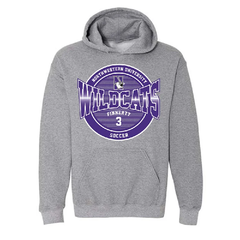 Northwestern - NCAA Women's Soccer : Maddie Finnerty - Classic Fashion Shersey Hooded Sweatshirt Hoodie with Hem Detail Decorative Unique