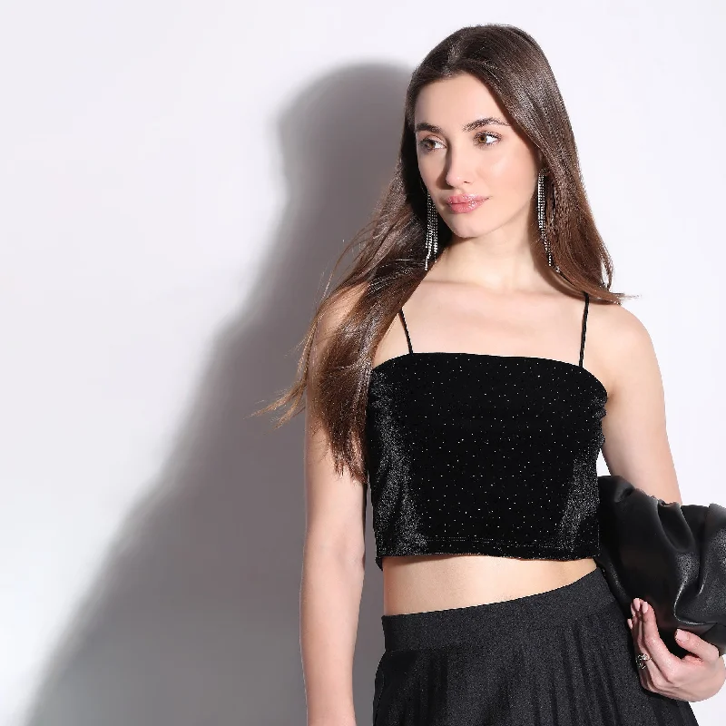 Solid Betty Look Sleeveless Fitted Party Crop Top Handmade Hand-knitted Hand-woven