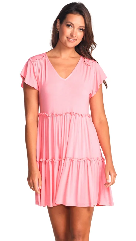 Pink Bamboo Jersey Gillian Dress. Style PM12997P Tunics Timeless classic