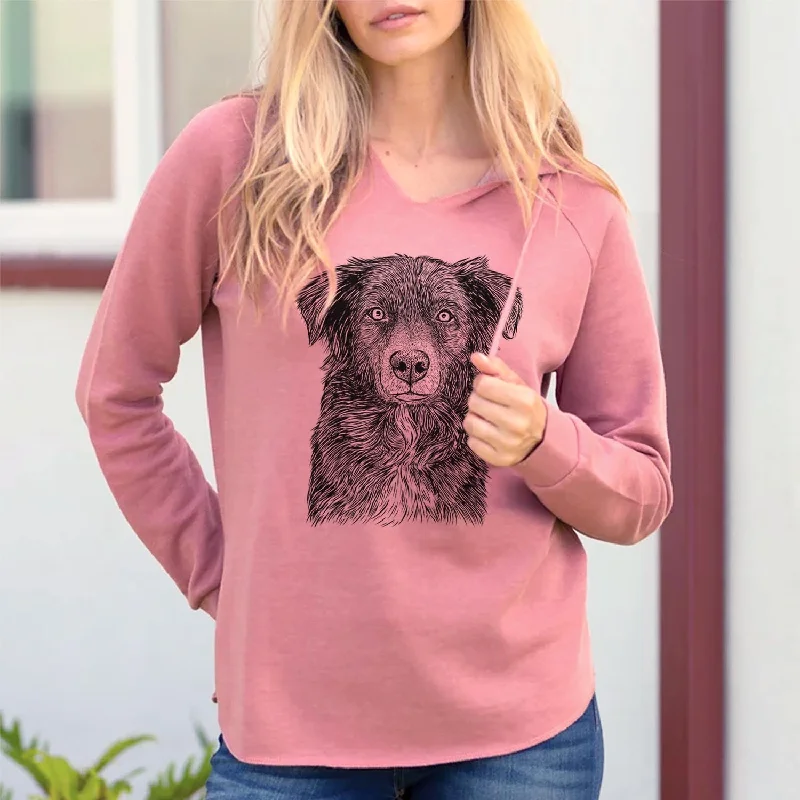 Pixel the Australian Shepherd - Cali Wave Hooded Sweatshirt Hoodie with Rhinestones Sparkly Elegant