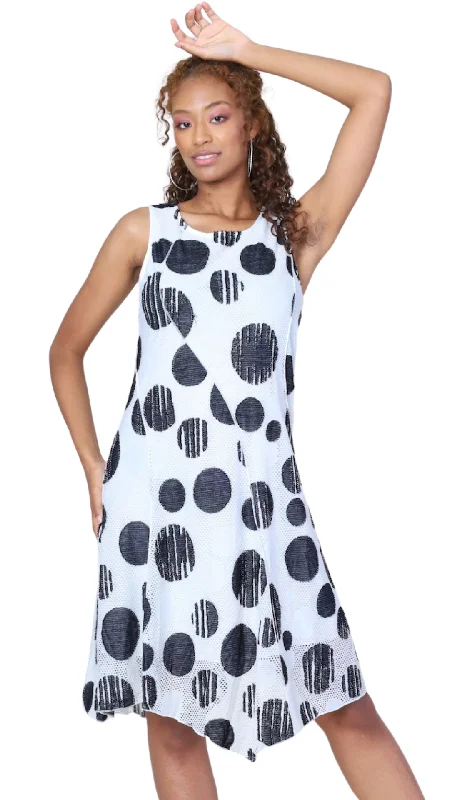 Mesh Overlay Polka Dot Dress. Style CAT124134 Tunics Velvet soft