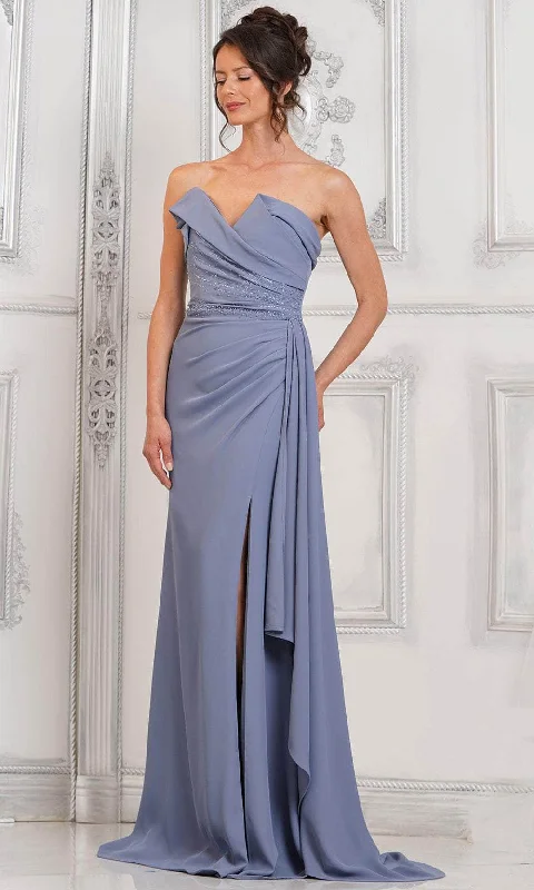 Marsoni by Colors MV1304 - Strapless High Slit Evening Dress Shift Classic Vintage