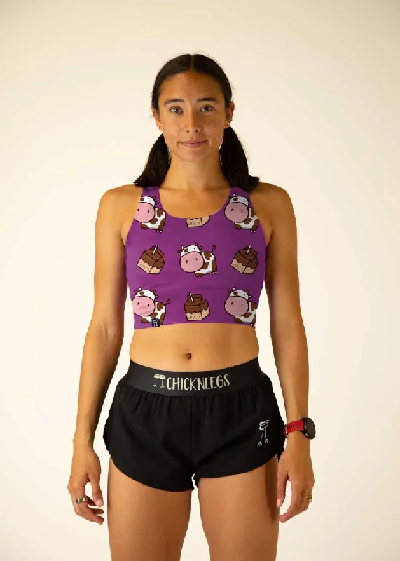 Choccy Cows PWR Crop Top Collared Crew Neck Turtle Neck