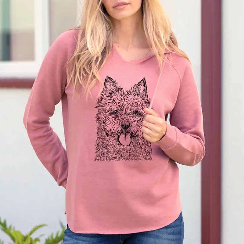 Alfie the Norwich Terrier - Cali Wave Hooded Sweatshirt Cotton Hoodie Fleece Lining Warmth