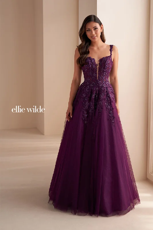 Ellie Wilde EW120014 - Lace Applique Prom Dress Tunics Summer linen