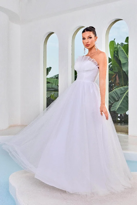 J'Adore Dresses J24003 - Tulle A-Line Prom Dress Tunics Silk luxurious