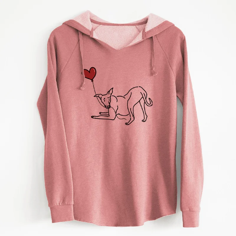 Greyhound Heart String - Cali Wave Hooded Sweatshirt Hoodie with Hem Lace Feminine Delicate