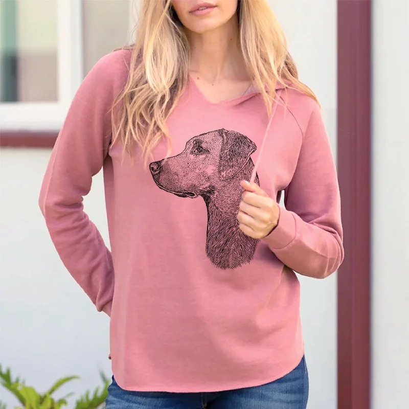 Profile Rhodesian Ridgeback - Cali Wave Hooded Sweatshirt Hoodie with Tied Waist Feminine Flattering