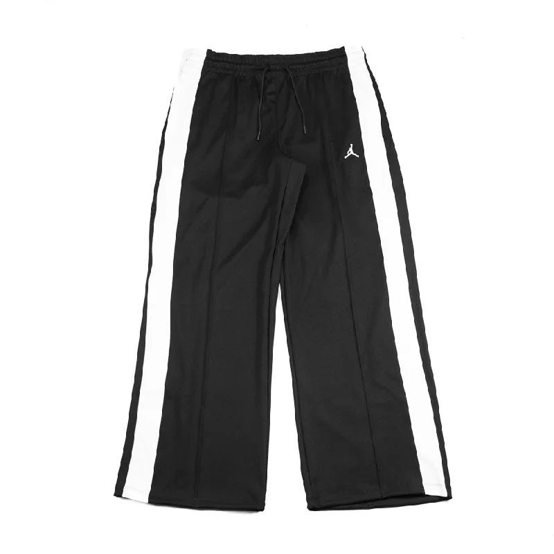 Women's Knit Track Pants (Black/White) Formal Wide-Leg Pants