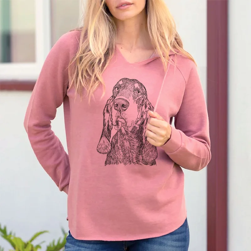 Stu the Black and Tan Coonhound - Cali Wave Hooded Sweatshirt Hooded Sweatshirt Casual Wear Street Style