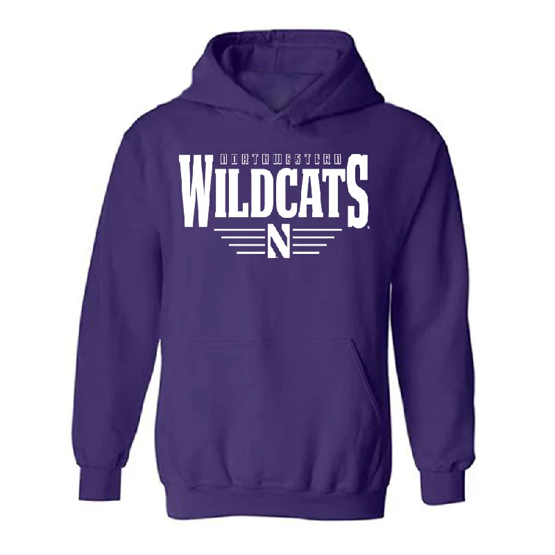 Northwestern - NCAA Women's Soccer : Maddie Finnerty - Classic Shersey Hooded Sweatshirt Hoodie with Half-Zip Sporty Casual