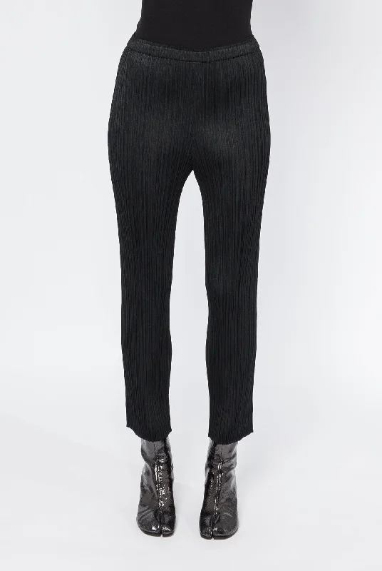 Pleats Please Issey Miyake Basics Tapered Trouser in Black Trousers Winter Warm