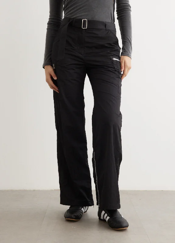 Pilot Trousers Wide Leg Loose Fit Mid Waist