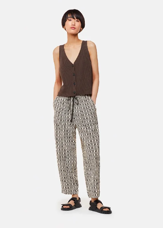 Link Check Print Trouser Trousers Fall Fleece