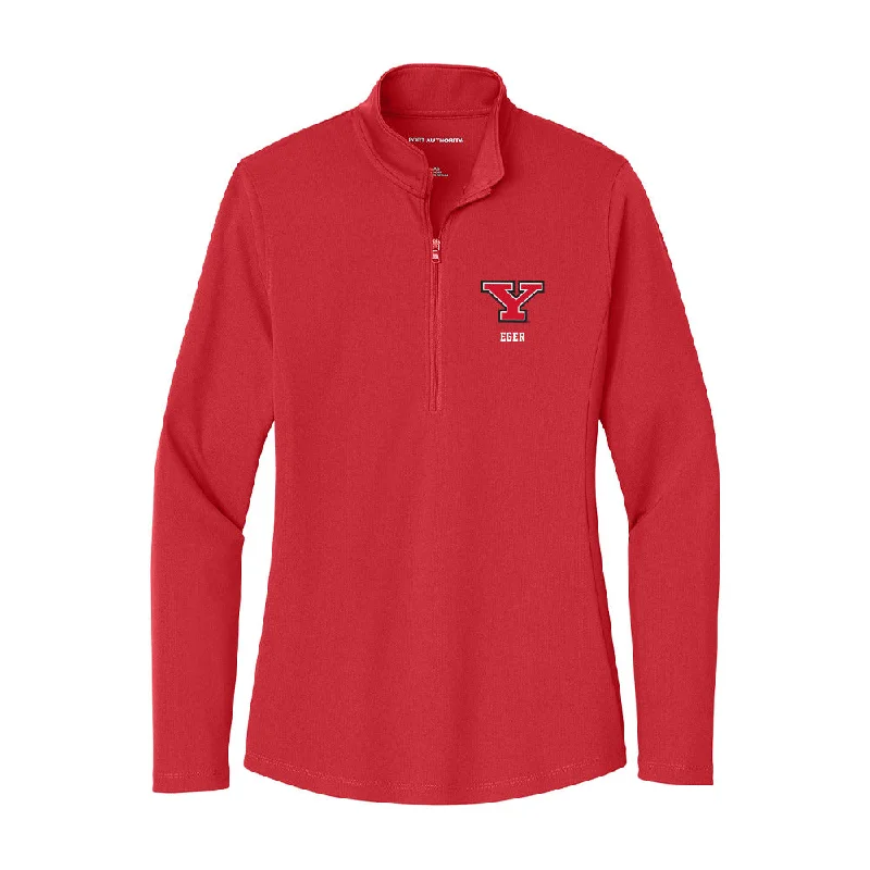 Youngstown State - NCAA Women's Track & Field : Kaitlyn Eger - Women's Lightweight Quarter Zip Jacket Satin Jacket Silk Jacket Chiffon Jacket