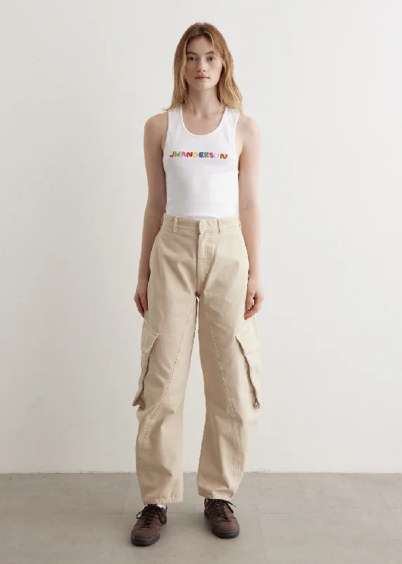 Twisted Cargo Trousers Trousers Elastic Waist Soft