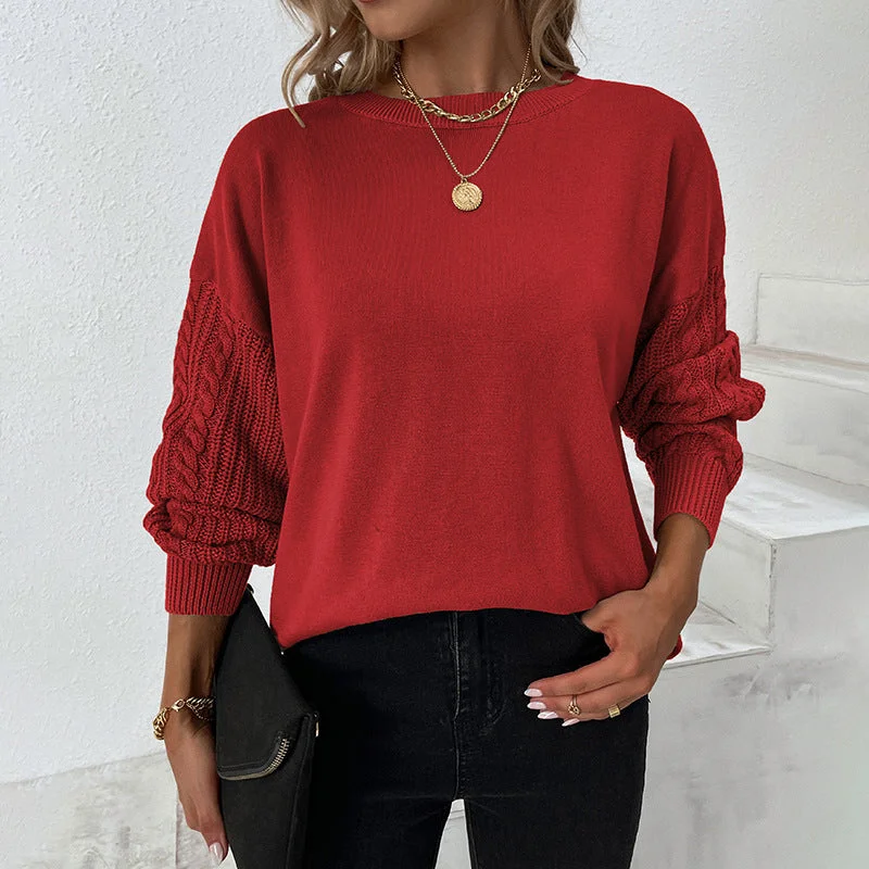 Fashion Round Neck Twist Knitted Pullover Sweaters Turtleneck Warm Pullover