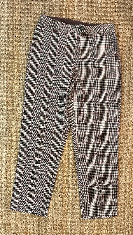 Brown Plaid Trousers Trousers Party Sparkling