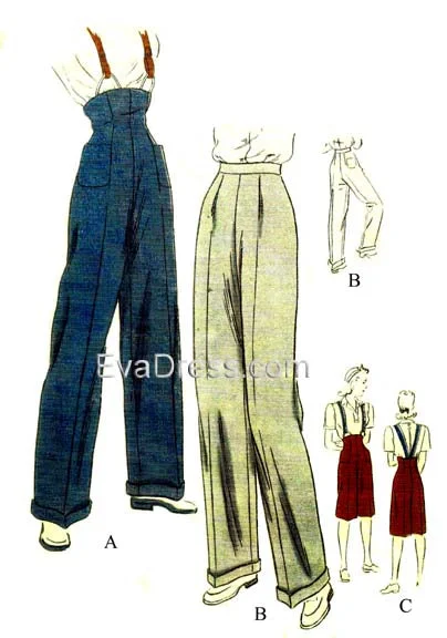 1945 Trousers & Clam-Diggers, T40-9016 Trousers cozy soft