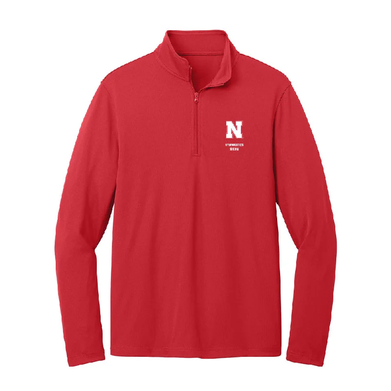 Nebraska - NCAA Women's Gymnastics : Isabel Sikon - Lightweight Quarter Zip Jacket Lace Jacket Ribbed Jacket Sequined Jacket