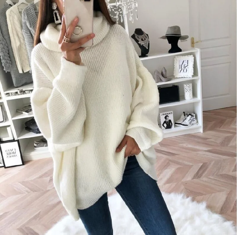 Casual Pullover Knitted Sweaters for Women Wrist Length Sleeve