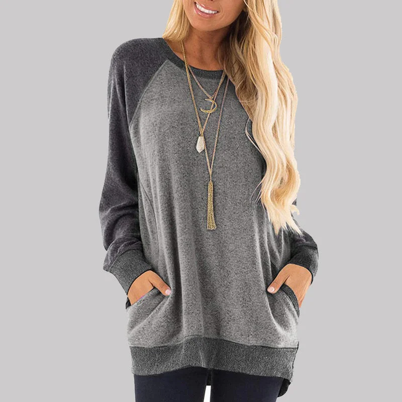 Casual Long Sleeves Pullover Shirts for Women Sabrina Neck Pullover