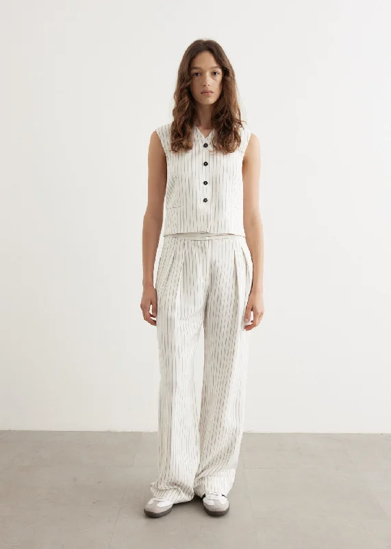 Ayla Tailored Straight Trousers Trousers Prom Sequined