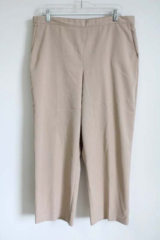 Alfred Dunner Tan Trouser Pant | 16 Trousers Striped Patterned