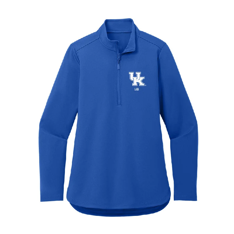 Kentucky - NCAA Women's Gymnastics : Sharon Lee - Women's Premium Quarter Zip Jacket Stand-Up Collar Roll-Neck Collar Turtle Neck