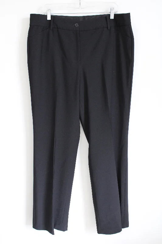 NEW Talbots Black Straight Leg Trouser Pant | 16 Trousers Solid Black