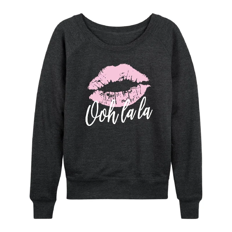 Ooh La La Lips Womens French Terry Pullover Fitted Ribbed Sweater