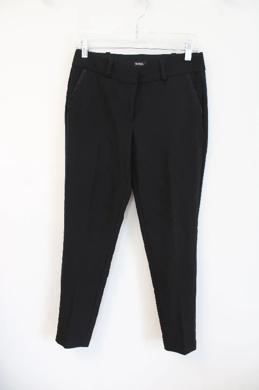 XOXO Solid Black Trouser Pants | 5/6 Trousers Pleated Formal