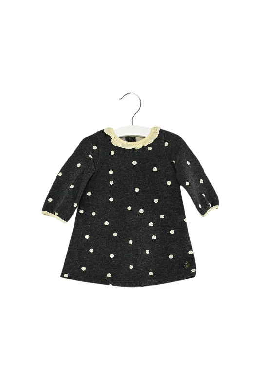 Petit Bateau Sweater Dress 6-12M Chenille Brocade Lace