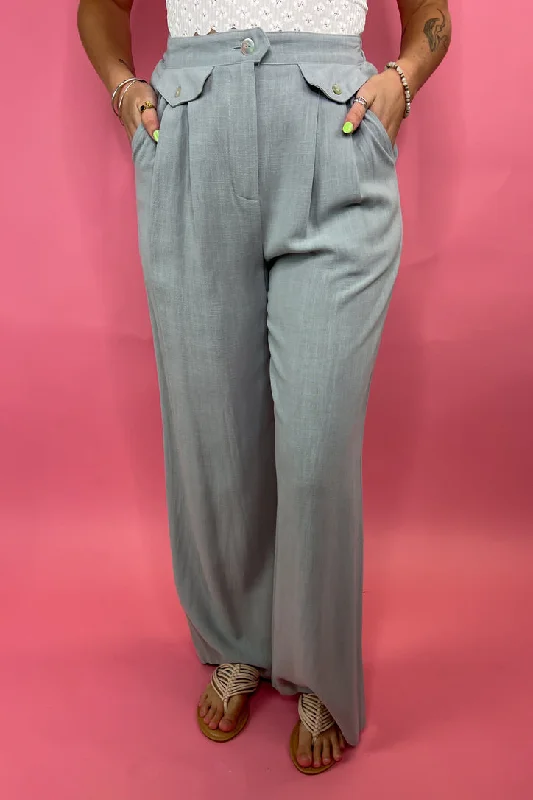 Laura Linen Blend Trouser Pants Trousers Leather Faux