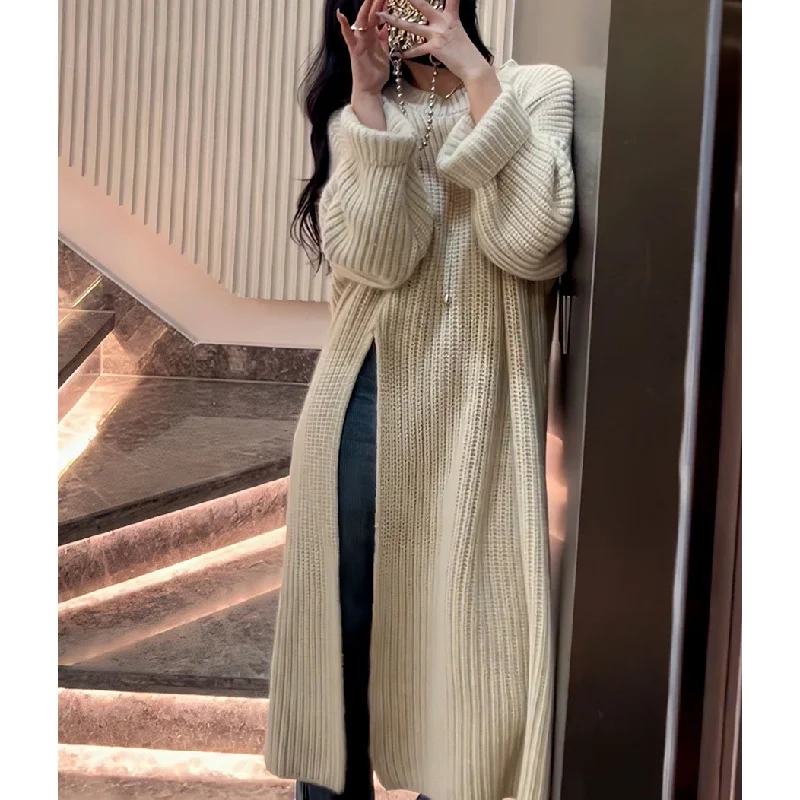 Fashion Designed Knitted Pullover Long Sweaters Thin Wool Pullover